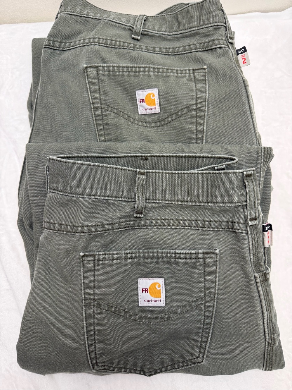 Carhartt 2 PAIRS- FRB159 FLAME-RESISTANT MIDWEIGHT CANVAS PANT-LOOSE FIT 40x36